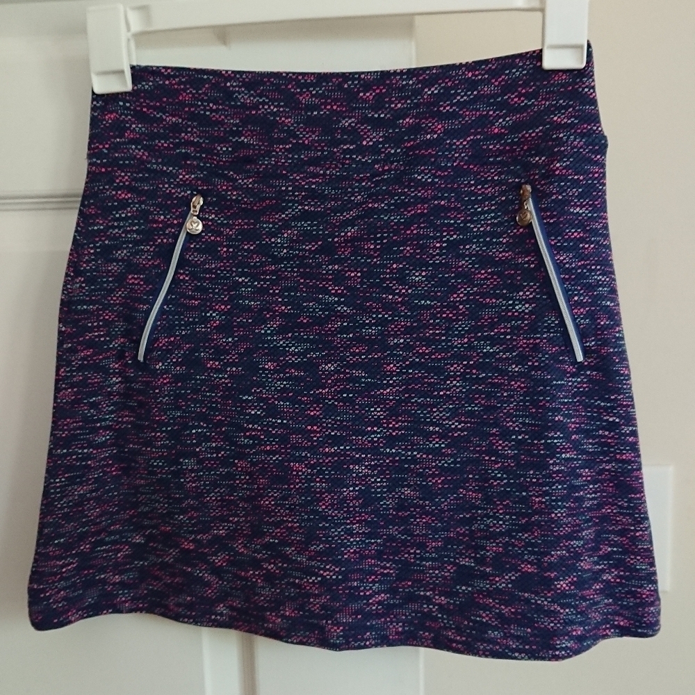 DAILY SPORTS BORN IN SWEDEN Navy Purple Zippered Tennis Skort XS